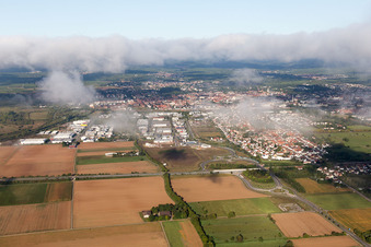 District Queichheim in Landau in der Pfalz in the state Rhineland-Palatinate, Germany seen from a drone