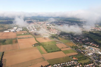 District Queichheim in Landau in der Pfalz in the state Rhineland-Palatinate, Germany from above