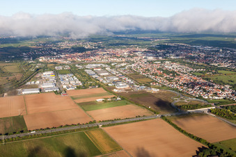 Aerial view of LD-Queicheim in the district Queichheim in Landau in der Pfalz in the state Rhineland-Palatinate, Germany