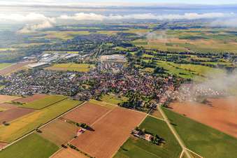 Village view from the north in Rohrbach in the state Rhineland-Palatinate, Germany