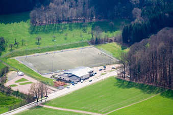 Sports field in the district Affolterbach in Wald-Michelbach in the state Hesse, Germany