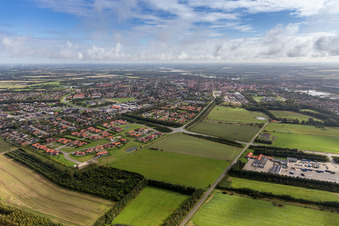 Town View of the streets and houses of the residential areas in Varde in , Denmark