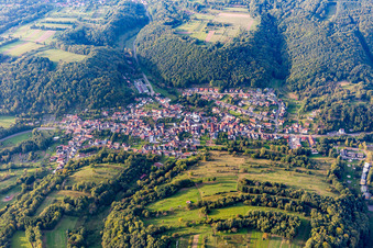 Aerial view of From the south in Silz in the state Rhineland-Palatinate, Germany
