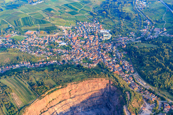 Quarry Albersweiler of the Basalt-Actien-Gesellschaft in Albersweiler in the state Rhineland-Palatinate, Germany out of the air