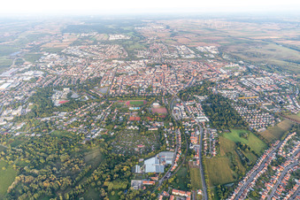 Aerial view of Landau-West in Landau in der Pfalz in the state Rhineland-Palatinate, Germany