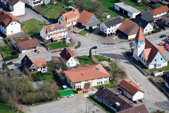 Town View of the streets and houses of the residential areas in the district Affolterbach in Wald-Michelbach in the state Hesse