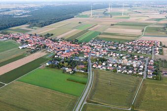District Hayna in Herxheim bei Landau in the state Rhineland-Palatinate, Germany from the plane