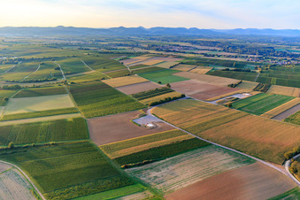 Oblique view of Foundation of the EnBW wind farm Freckenfeld - for wind turbine with 6 wind turbines in Freckenfeld in the state Rhineland-Palatinate, Germany