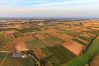 Foundation of the EnBW wind farm Freckenfeld - for wind turbine with 6 wind turbines in Freckenfeld in the state Rhineland-Palatinate, Germany out of the air