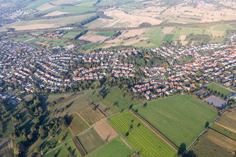 Aerial view of District Palmbach in Karlsruhe in the state Baden-Wuerttemberg, Germany