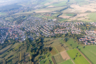 Aerial photograpy of District Palmbach in Karlsruhe in the state Baden-Wuerttemberg, Germany