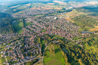 Town View of the streets and houses of the residential areas in the district Wilferdingen in Remchingen in the state Baden-Wurttemberg, Germany