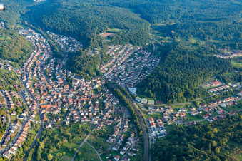District Ersingen in Kämpfelbach in the state Baden-Wuerttemberg, Germany from above
