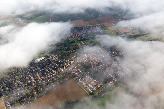 District Billigheim in Billigheim-Ingenheim in the state Rhineland-Palatinate, Germany seen from above