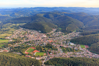 Shoe town from the north in Hauenstein in the state Rhineland-Palatinate, Germany