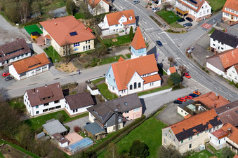 District Affolterbach in Wald-Michelbach in the state Hesse, Germany from the drone perspective