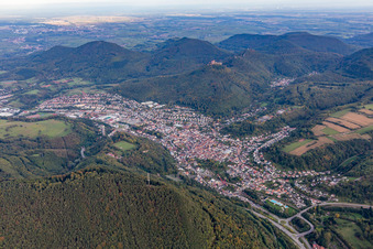 Annweiler am Trifels in the state Rhineland-Palatinate, Germany out of the air