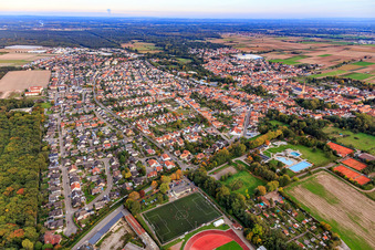 City view from the west in Bellheim in the state Rhineland-Palatinate, Germany