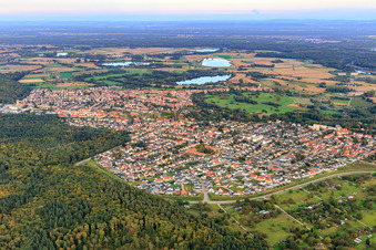 City view from the west in Jockgrim in the state Rhineland-Palatinate, Germany