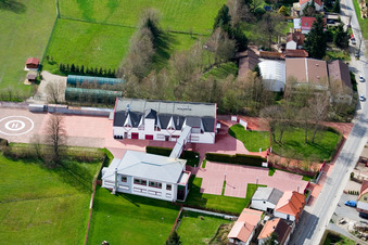 Town View of the streets and houses of the residential areas in the district Affolterbach in Wald-Michelbach in the state Hesse out of the air