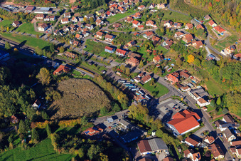 Netto Marken-Discount and bus station in Bundenthal in the state Rhineland-Palatinate, Germany