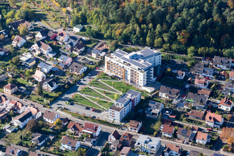 Dahn in the state Rhineland-Palatinate, Germany from above