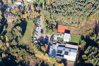 Drone recording of Dahn in the state Rhineland-Palatinate, Germany