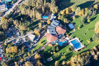 Dahn in the state Rhineland-Palatinate, Germany from above