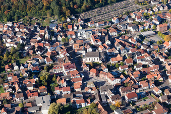 Bird's eye view of Dahn in the state Rhineland-Palatinate, Germany
