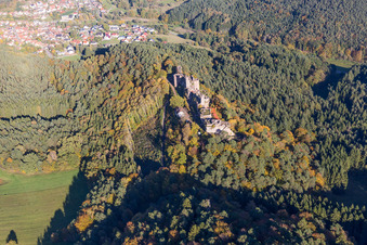 Oblique view of Dahn in the state Rhineland-Palatinate, Germany
