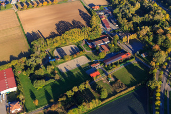 Horse farm in Langasserweg in Herxheim bei Landau in the state Rhineland-Palatinate, Germany