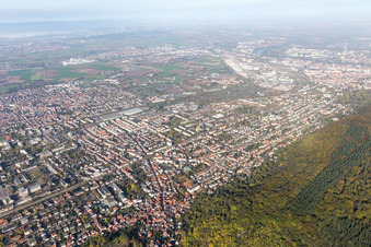 District Rohrbach in Heidelberg in the state Baden-Wuerttemberg, Germany from the plane