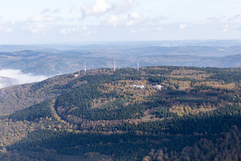 Transmission towers in the district Königstuhl in Heidelberg in the state Baden-Wuerttemberg, Germany