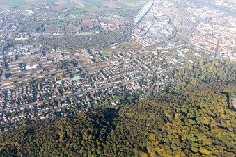 Aerial view of District Südstadt in Heidelberg in the state Baden-Wuerttemberg, Germany
