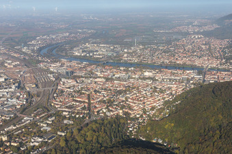Aerial photograpy of Schillerstr in the district Weststadt in Heidelberg in the state Baden-Wuerttemberg, Germany