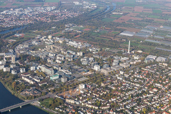 Aerial photograpy of University in the district Neuenheim in Heidelberg in the state Baden-Wuerttemberg, Germany
