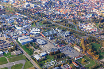 Aerial photograpy of Speyer in the state Rhineland-Palatinate, Germany