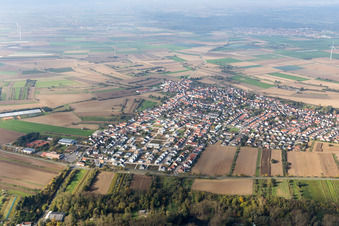 District Heiligenstein in Römerberg in the state Rhineland-Palatinate, Germany out of the air