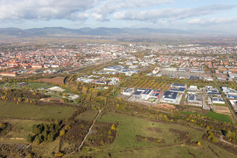 Drone recording of Landau in der Pfalz in the state Rhineland-Palatinate, Germany
