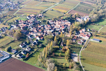 Drone image of District Appenhofen in Billigheim-Ingenheim in the state Rhineland-Palatinate, Germany