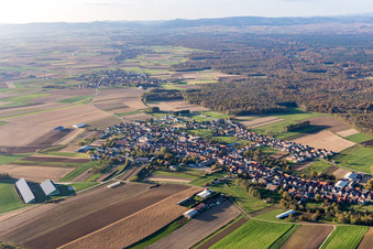 Niederlauterbach in the state Bas-Rhin, France from the drone perspective