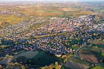 Wissembourg in the state Bas-Rhin, France from the drone perspective