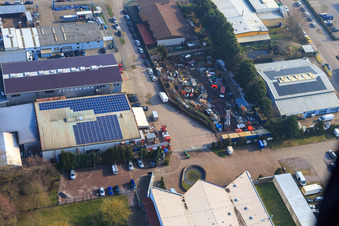 Buschurweg with Zeich Metallbau GmbH, ArcoSYS Computervertriebs GmbH, Frey Metalltechnik, owner Dipl.-Ing. Matthias Frey eK and PLAY POINT arcade in the district Minderslachen in Kandel in the state Rhineland-Palatinate, Germany out of the air