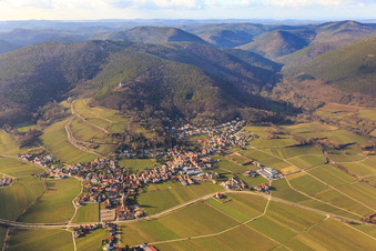Winzerdof in winter from the east in Burrweiler in the state Rhineland-Palatinate, Germany