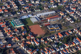 Goldberghalle, indoor swimming pool of VG Lingenfeld, elementary school Lingenfeld and secondary school plus Lingenfeld in Lingenfeld in the state Rhineland-Palatinate, Germany