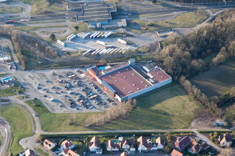 Bird's eye view of Lauterbourg in the state Bas-Rhin, France