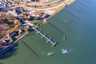 Solar ferry across the Rhine between Seltz and Plittersdorf in the district Plittersdorf in Rastatt in the state Baden-Wuerttemberg, Germany