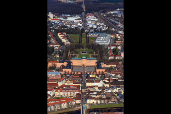 Residence Palace Rastatt from the southwest in Rastatt in the state Baden-Wuerttemberg, Germany