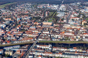 Ankerbrücke and Schloßstr in Rastatt in the state Baden-Wuerttemberg, Germany