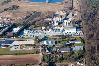 Mixed concrete and building materials factory of Heidelberger Kalksandstein GmbH in Durmersheim in the state Baden-Wurttemberg, Germany